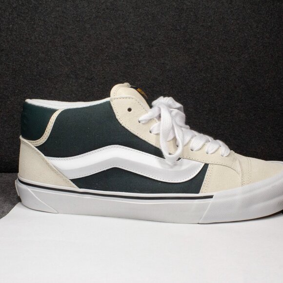 Vans Knu Mid Turtledove Beige Dark Green Skateboard Sneakers Mens Size 11.5 - Picture 6 of 12
